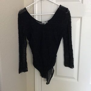Bethany Mota Bodysuit Black Lace Size Large
